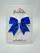 3 Inch Tail Bow - Royal Blue & White
