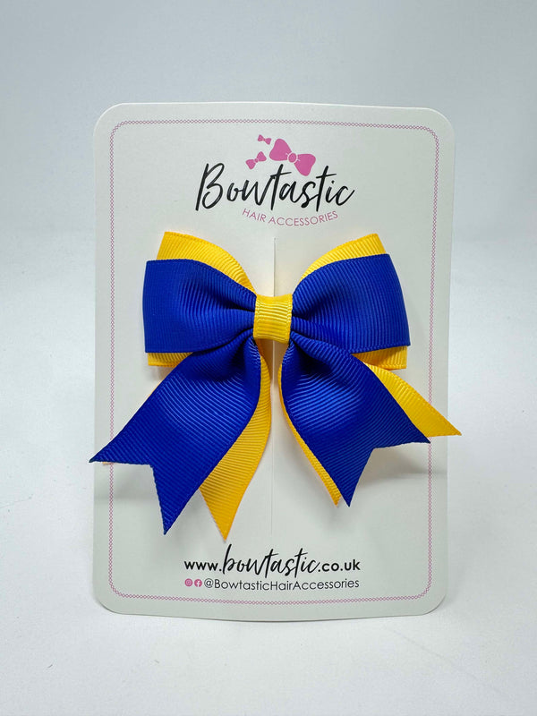 3 Inch Tail Bow - Cobalt & Yellow Gold