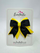 3 Inch Tail Bow - Black & Daffodil