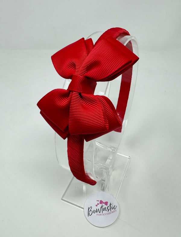 3 Inch Butterfly Bow Alice Band - Red