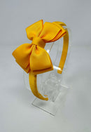 3 Inch Butterfly Bow Alice Band - Yellow Gold