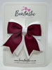 3 Inch Tail Bow - Wine & White