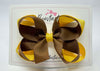4 Inch 2 Layer Bow - Turftan & Yellow Gold