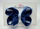 4 Inch 2 Layer Bow - Navy & Bluebell