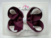 4 Inch 2 Layer Bow - Burgundy & White