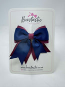 3 Inch Tail Bow - Navy & Burgundy