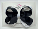 4 Inch 2 Layer Bow - Black & White