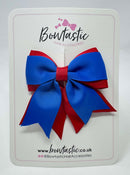 3 Inch Tail Bow - Royal Blue & Red