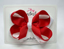 4 Inch 2 Layer Bow - Red & White