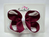 4 Inch 2 Layer Bow - Wine & White