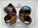4 Inch 2 Layer Bow - Turftan & Bluebell