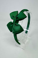 3 Inch Butterfly Bow Alice Band - Forest Green