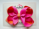 4.5 Inch Bow 2 Layer - Rose Bloom & Peach