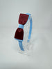 3 Inch Flat Bow Alice Band - Burgundy & Blue Topaz