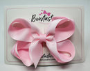 4.5 Inch Bow 2 Layer - Powder Pink & Pearl Pink