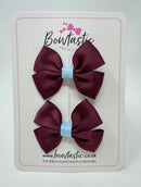 2.5 Inch Butterfly Bow - Burgundy & Blue Topaz - 2 Pack