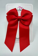 4 Inch Flat Tail Bow - Hot Red
