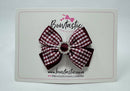 3 Inch Gem Butterfly Bow - Burgundy Gingham