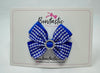 3 Inch Gem Butterfly Bow - Royal Blue Gingham