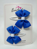 2.5 Inch Butterfly Snap Clips - Royal Blue & White - 2 Pack