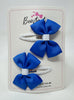 2.5 Inch Butterfly Snap Clips - Royal Blue & White - 2 Pack