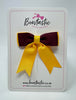 2.75 Inch Tail Bow - Burgundy & Yellow Gold