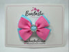 3 Inch Butterfly Gem Bow - Geranium Pink & Ocean Blue
