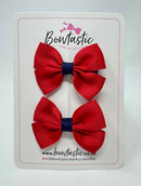 2.5 Inch Butterfly Bow - Red & Navy - 2 Pack