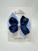 4 Inch Double Bow - Navy & Bluebell