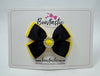 3 Inch Butterfly Gem Bow - Black & Daffodil
