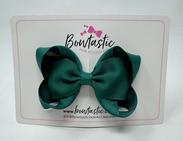 3.5 Inch Tuxedo Double Bow - Hunter Green