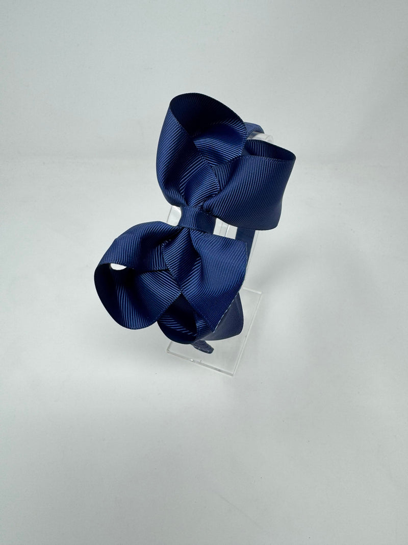 4.5 Inch Bow Alice Band - Navy