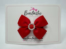 3 Inch Butterfly Gem Bow - Red