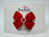3 Inch Butterfly Gem Bow - Red