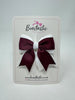 3 Inch Tail Bow - Burgundy & White