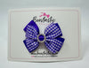 3 Inch Gem Butterfly Bow - Purple Gingham