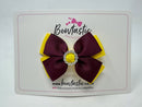 3 Inch Butterfly Gem Bow - Burgundy & Daffodil