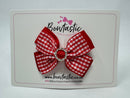 3 Inch Gem Butterfly Bow - Red Gingham