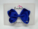 3.5 Inch Tuxedo Double Bow - Cobalt