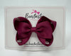 3.5 Inch Tuxedo Double Bow - Wine