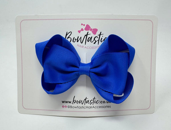 3.5 Inch Tuxedo Double Bow - Electric Blue