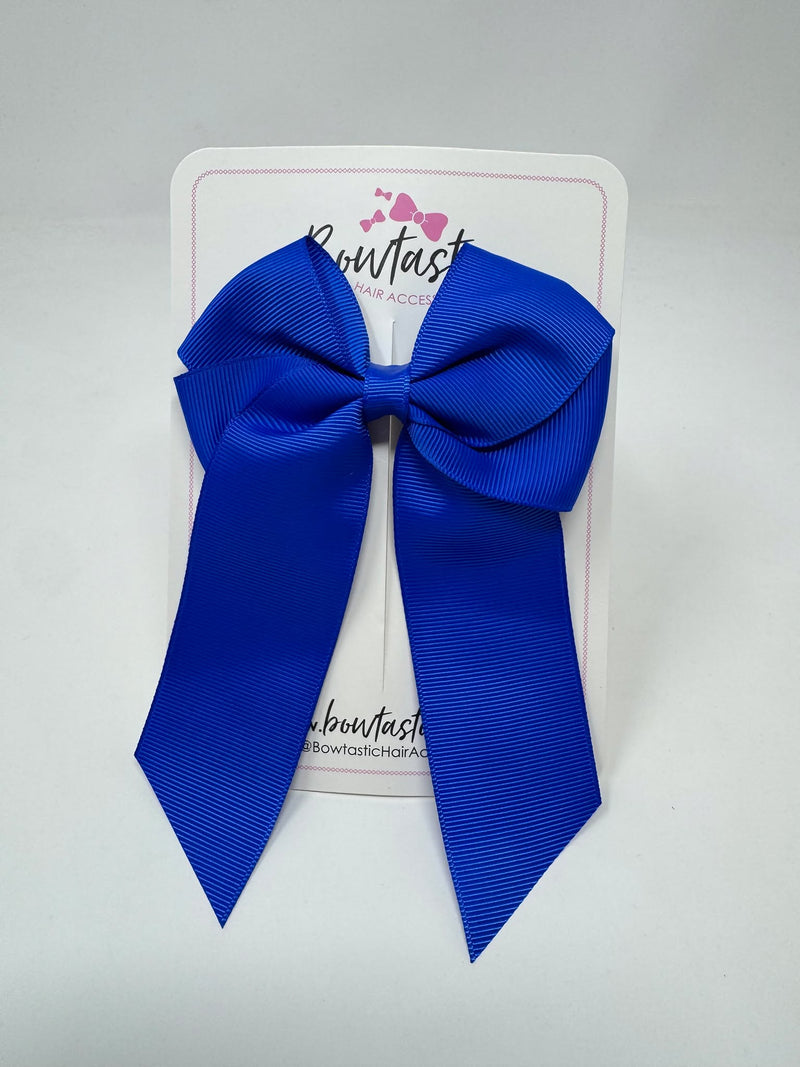 4 Inch Flat Tail Bow - Electric Blue