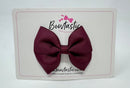 3 Inch Twist Bow Thin Elastic - Burgundy