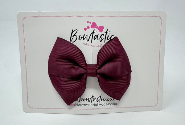 3 Inch Twist Bow - Burgundy