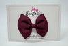 3 Inch Twist Bow Thin Elastic - Burgundy