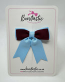 2.75 Inch Tail Bow - Burgundy & Blue Topaz