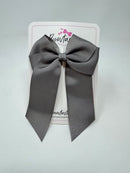 4 Inch Flat Tail Bow - Metal Grey