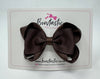 3.5 Inch Tuxedo Double Bow - Brown