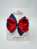4 Inch Double Bow - Red & Navy