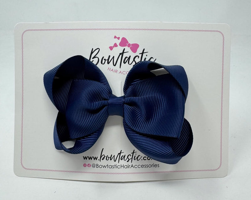 3.5 Inch Tuxedo Double Bow - Navy